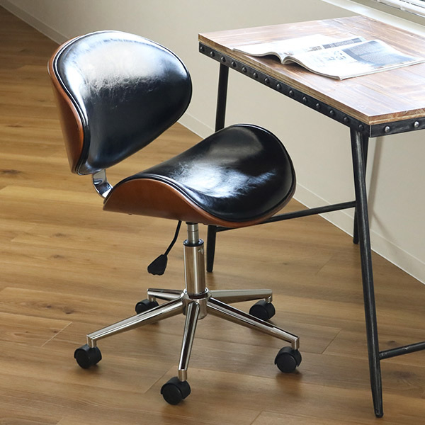 オフィスチェア デスクチェア レザー調 座面高43〜54.5cm ECOチェア