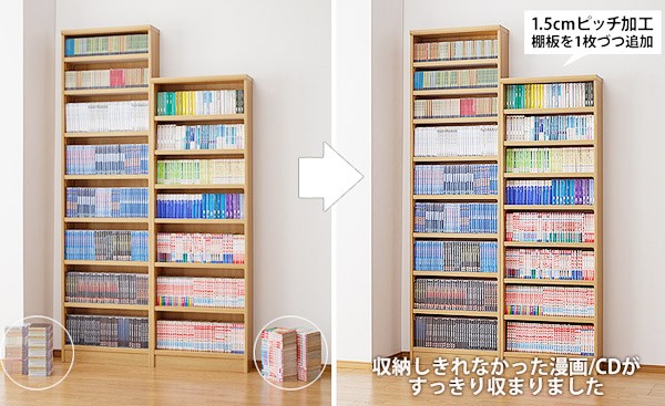 オーダー本棚用 棚板 1.5cmピッチ穴加工 （ オーダーメイド セミ