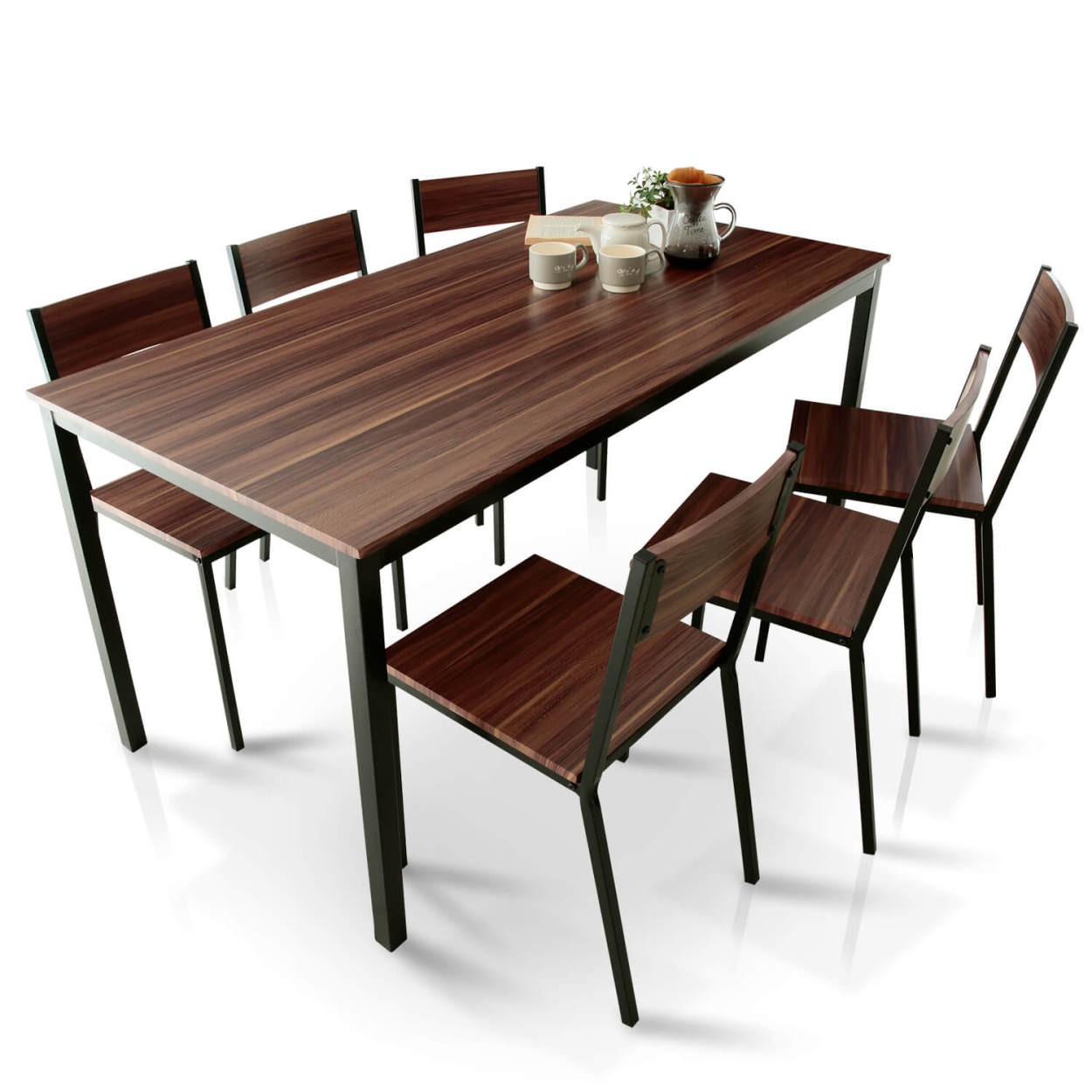 LOWYA（ロウヤ） ダイニングテーブルセット 7点 6人用 160cm幅 7点