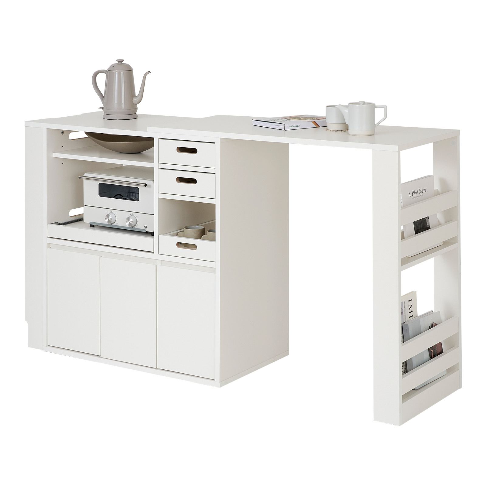 LOWYA（ロウヤ） キッチンカウンター 幅約99cm 約170cm 天板 拡張