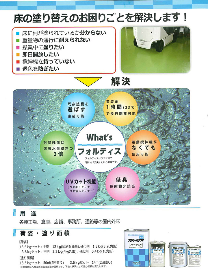 BONUS+5%】 フロアトップ アクアフォルティス 標準色 13.5kgセット