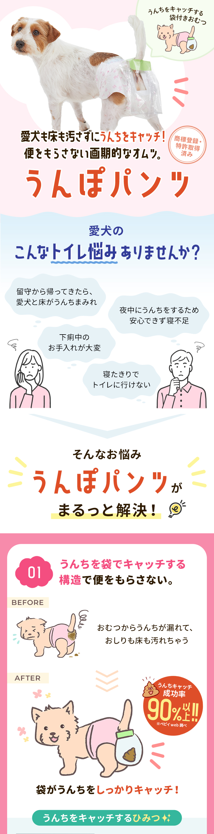 PEPPY（ペピイ） うんぽパンツ LL・28枚 犬 おむつ 介護 おもらし