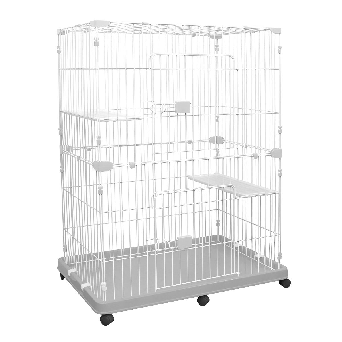 WEIMALL（ウェイモール） キャットケージ 猫用ケージ ワイドトレー 2段