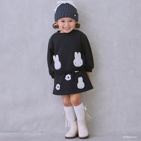 セール30%OFF】 プティマイン【miffy】お花刺しゅうスカパン (90cm