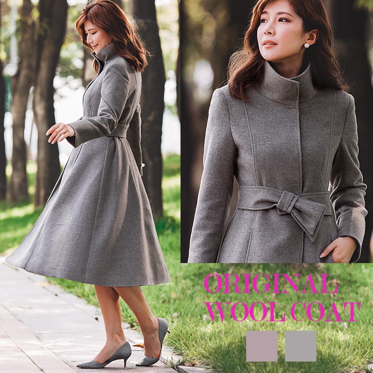 コート レディース アウター ウール ウールコート エレガント フレア