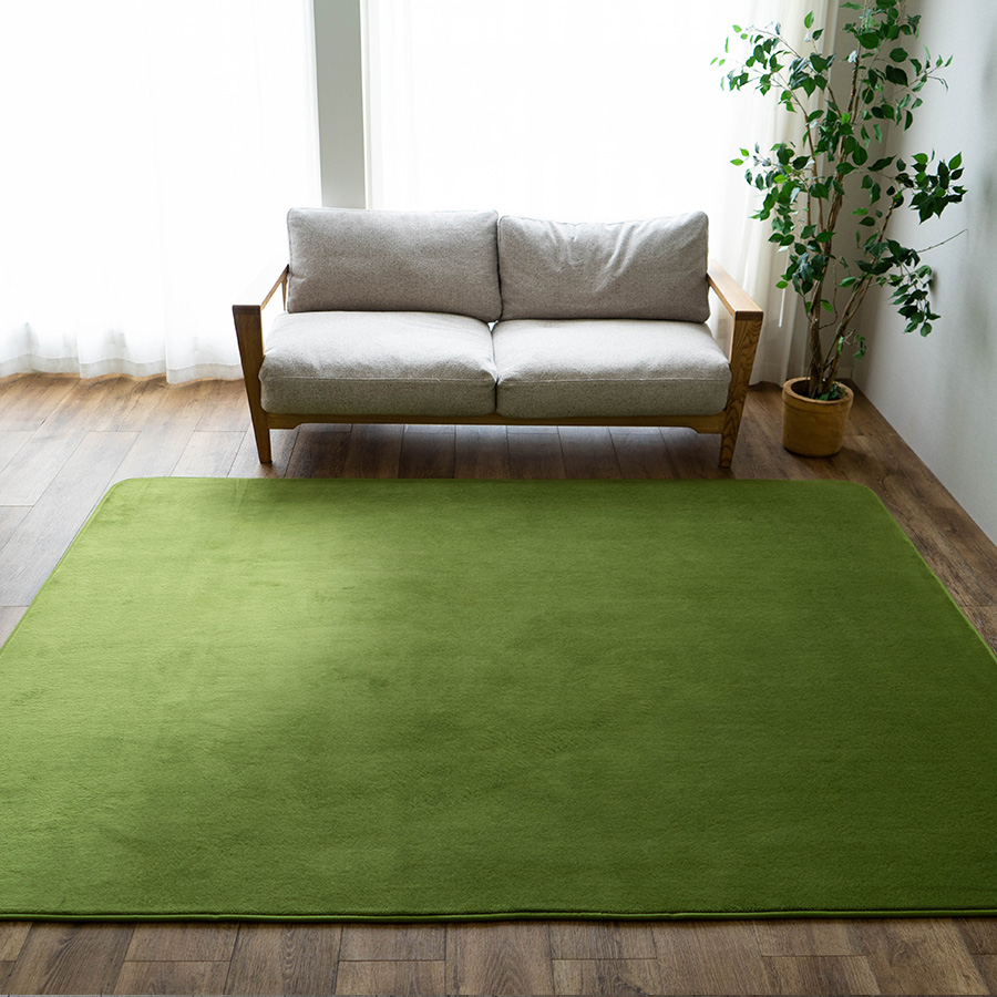 サヤンサヤン ラグ 洗える 2畳 正方形 190×190 サラふわ ラグマット