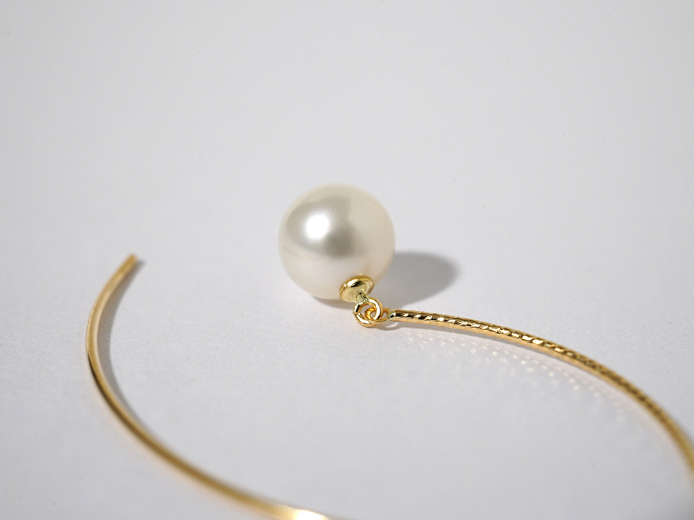 K18 アニマ パール ピアス レディース 女性用 18K 18金 6mm 真珠ピアス