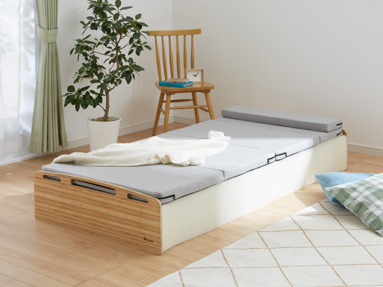 リコメン堂 ペーパーベッド セミシングル 幅85cm 耐荷重120kg 伸縮式