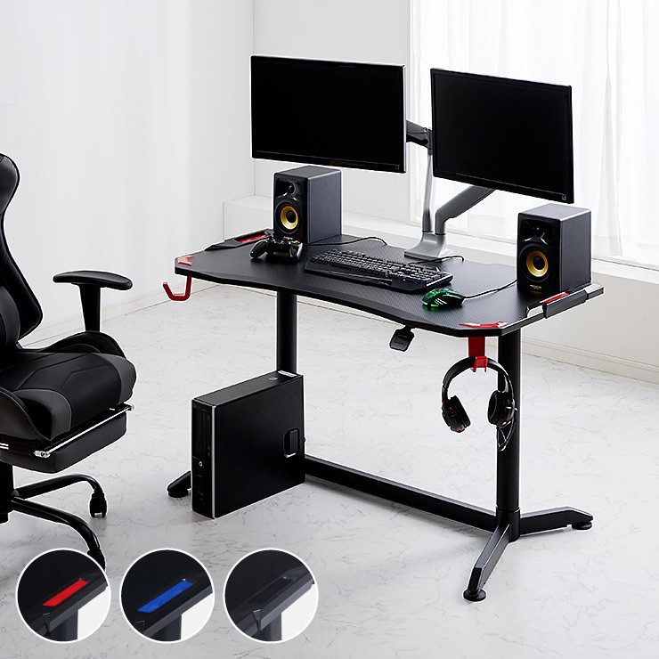 ガス圧昇降式ゲーミングデスク 幅120cm ハイタイプ ゲーミングデスク