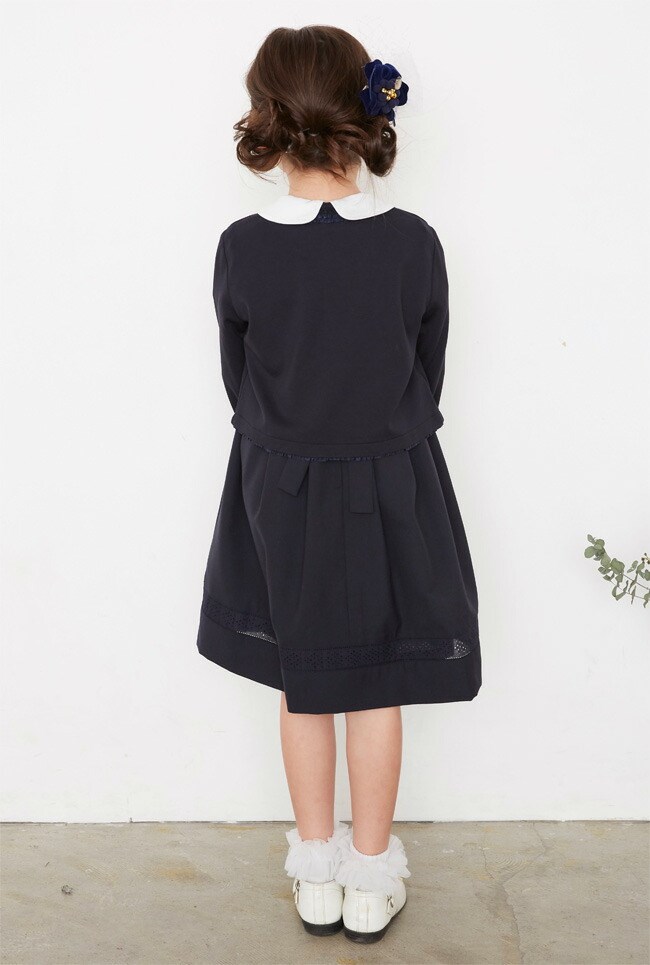 入学式 ファミリア 卒園式 レンタル 子供服 半袖 紺ワンピース 七五三