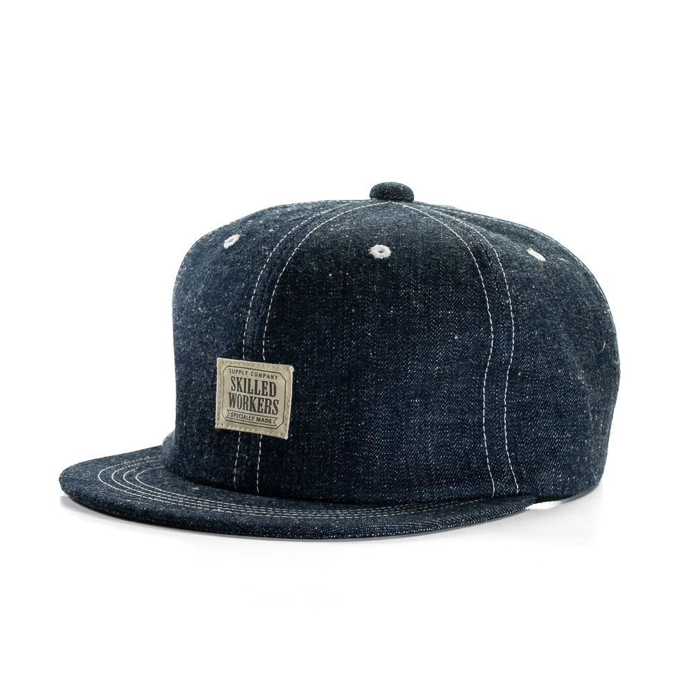 スキルドワーカーズ デニムキャップ メンズ 帽子 フラットバイザー