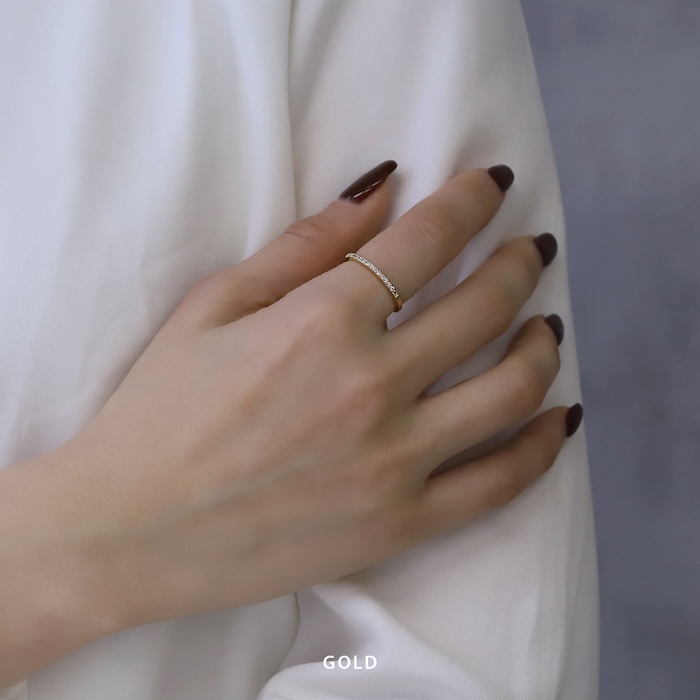 凛 RIN 指輪 レディース リング 華奢 細め キラキラ ジュエルライン