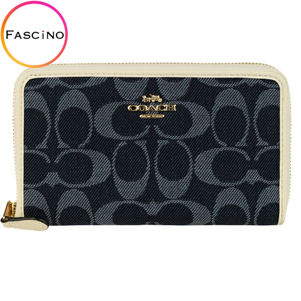 COACH（コーチ） ラウンドファスナ―中長財布 シグネチャー