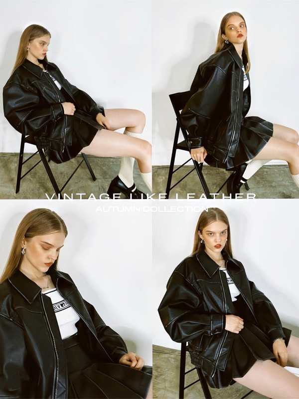 EMODA（エモダ） ヴィンテージ ライク オーバー ブルゾン フェイク