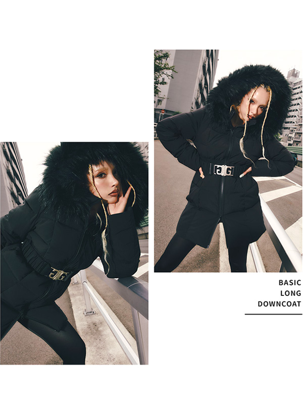 GYDA（ジェイダ） ダウン ジャケット ロング GD ベルト付き ロング