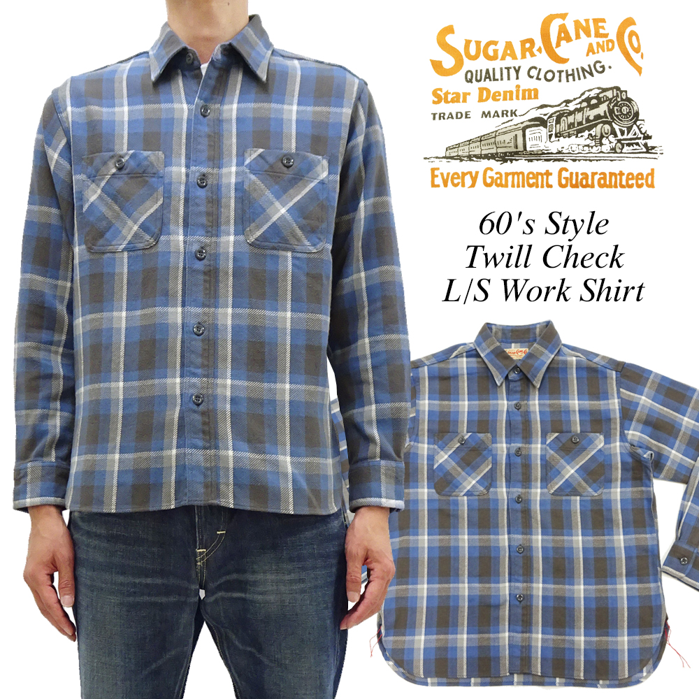 SUGAR CANE シュガーケーン ツイルチェック ワークシャツ SC29361