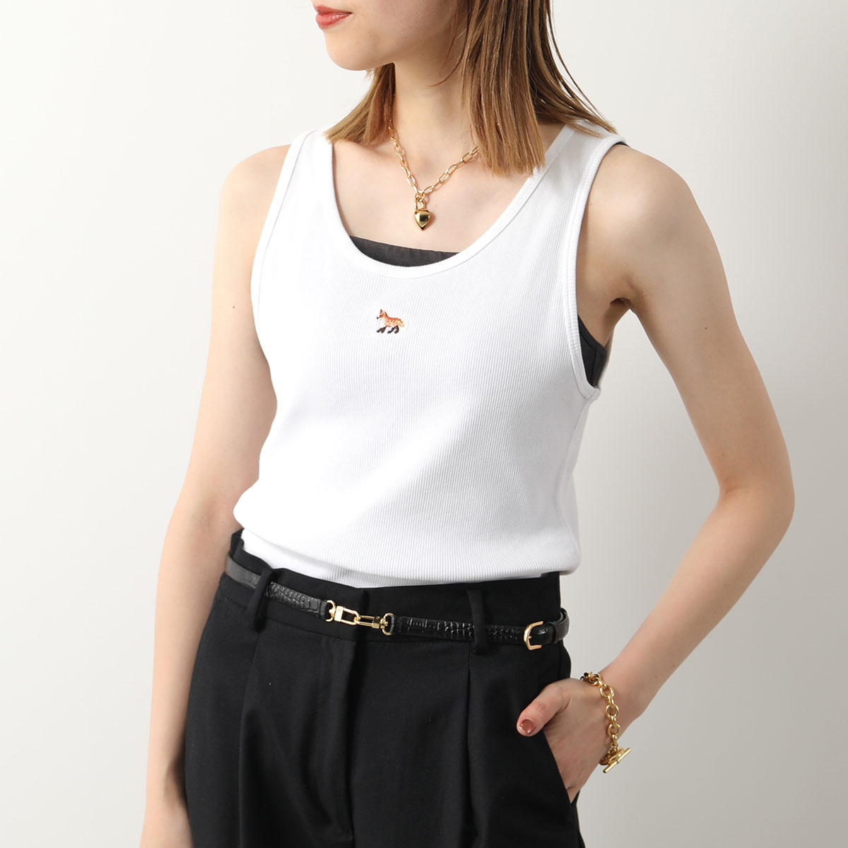 MAISON KITSUNE（メゾン キツネ） タンクトップ BABY FOX RIBBED TANK