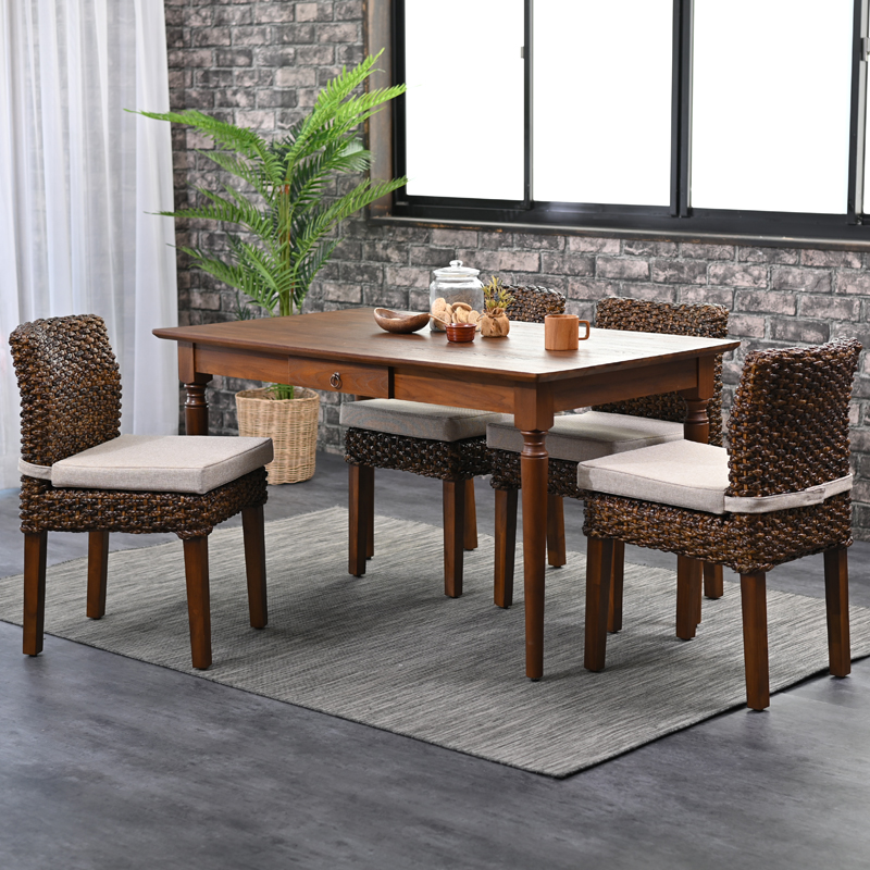 ダイニングチェア ウォーターヒヤシンス おしゃれ クッション ラタン