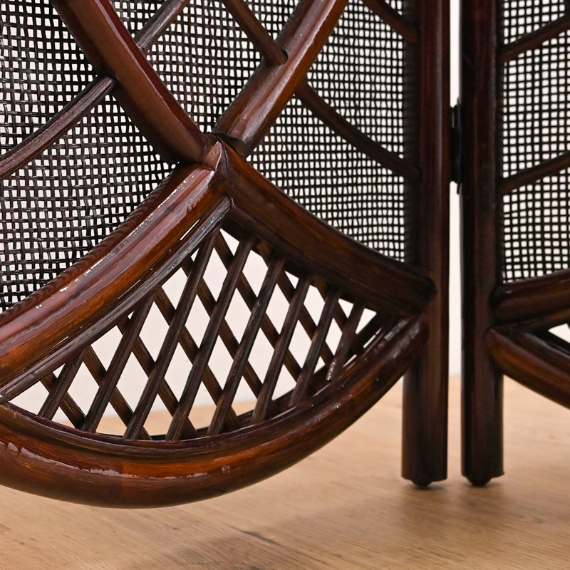 衝立 ラタン 籐 スクリーン 3連 パーテーション 和風 アジアン