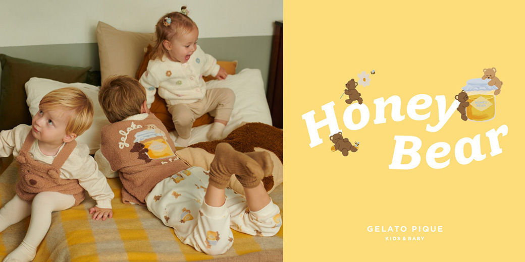 gelato pique（ジェラートピケ） SALE30%OFF はちみつベア柄ワン