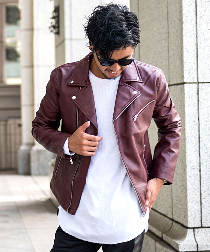 Vicci（ビッチ） ライダースジャケット メンズ 50代 革ジャン レザー