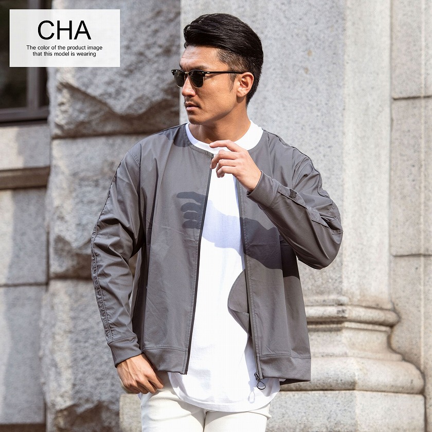 LUXE/R（ラグジュ） ジャケット メンズ ノーカラー 長袖 止水ジップ