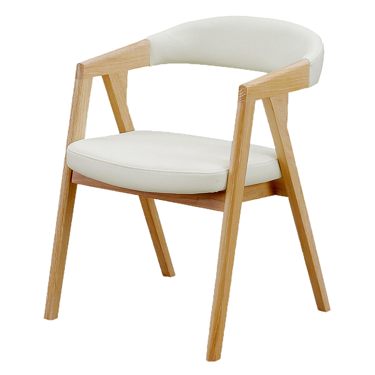 シギヤマ家具工業 ダイニングチェア 肘付き 北欧 木製 座面高44 合皮