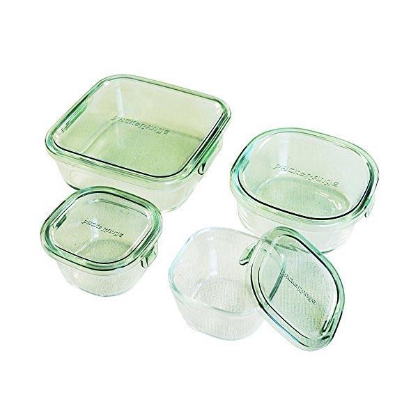 iwaki（イワキ） ガラス 保存容器 4点セット 耐熱ガラス 耐熱ガラス