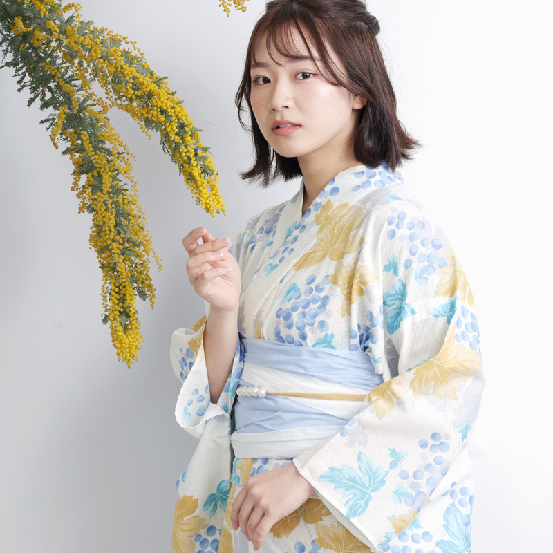 BOTAN 二部式浴衣 3点 セット 帯 下駄 花柄 簡単 セパレート 浴衣