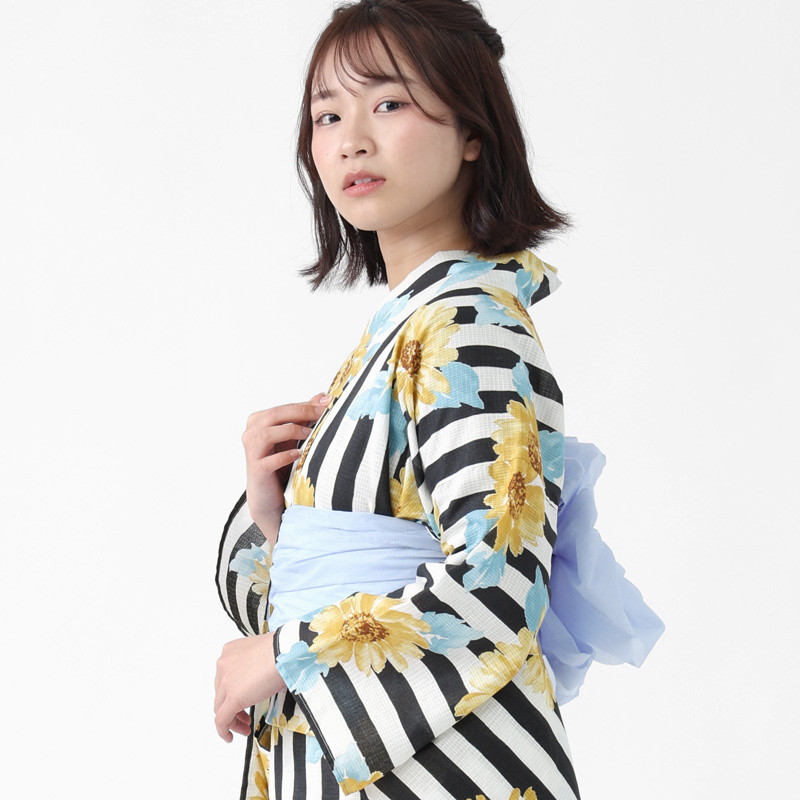 BOTAN 二部式浴衣 3点 セット 帯 下駄 花柄 簡単 セパレート 浴衣