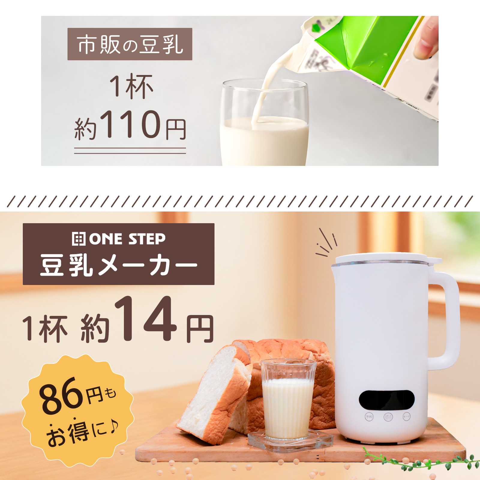 ONE STEP 豆乳メーカー スープメーカー 静音 乾燥大豆 濾過不要 全自動