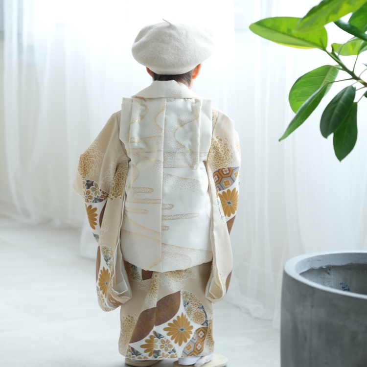 レンタル 七五三 3歳 男の子 セット ひよこ商店 古典柄 レトロ 花
