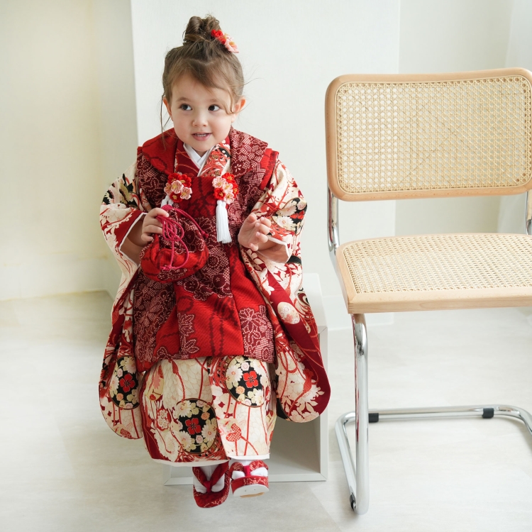 レンタル 七五三 3歳 女の子 七五三セット 被布 華徒然 古典柄 レトロ