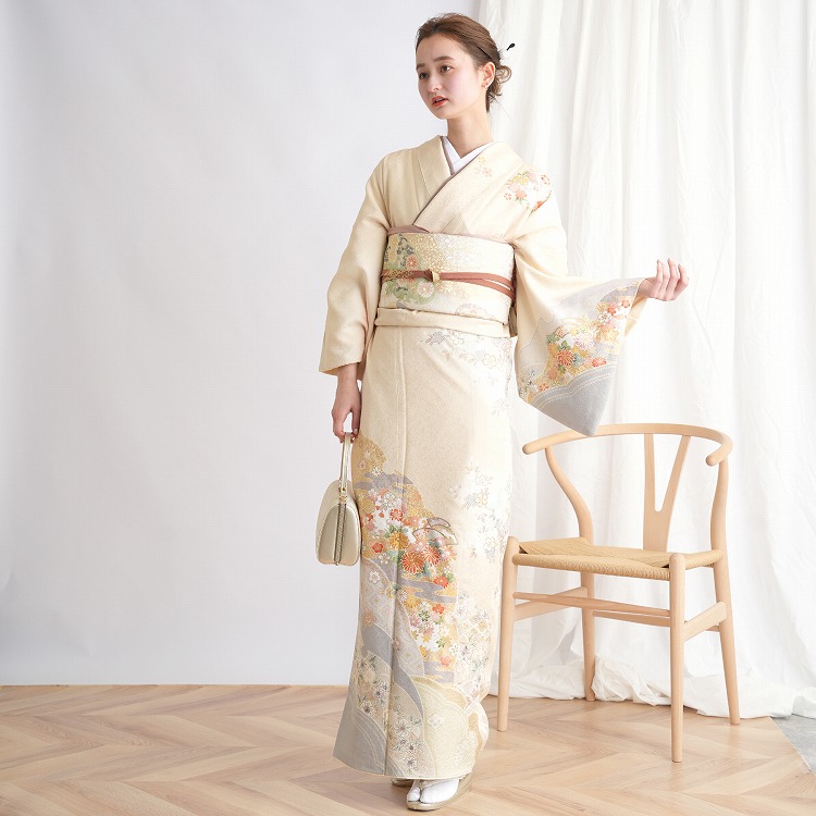 訪問着 レンタル おしゃれ 20点 フルセット 正絹 着物 花柄 七五三 母