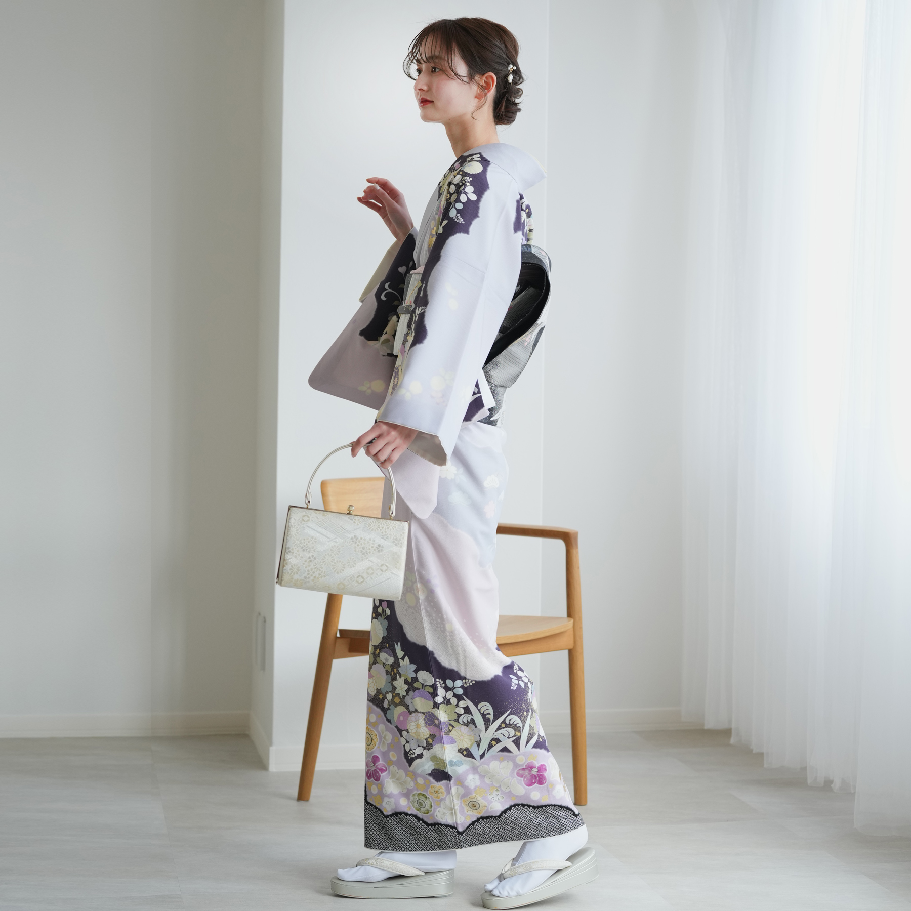 訪問着 レンタル おしゃれ 20点セット JAPAN STYLE 着物 花 卒業式 卒