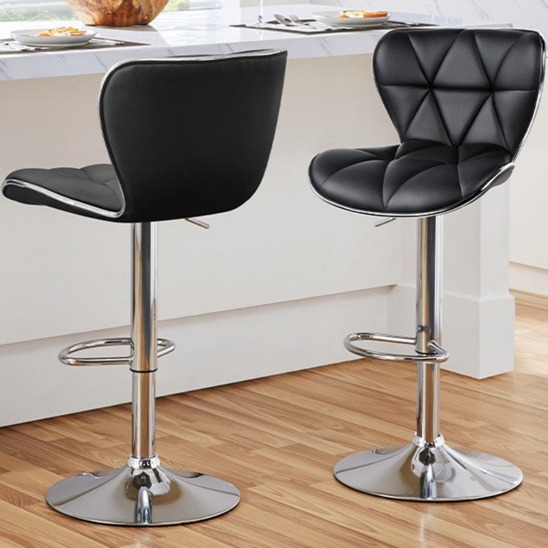 カウンターチェア 2脚セット 回転 昇降式 バーチェアー 高い背もたれ