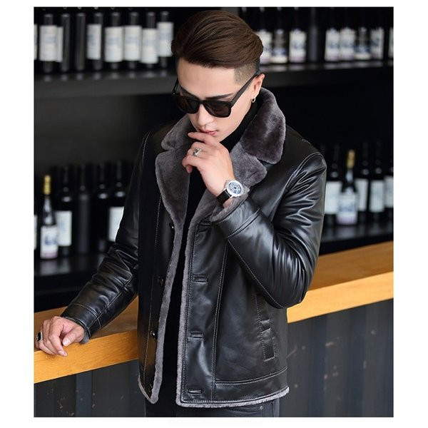 新品SALE ラム革 シープスキン ムートンコート メンズ 男性 通勤