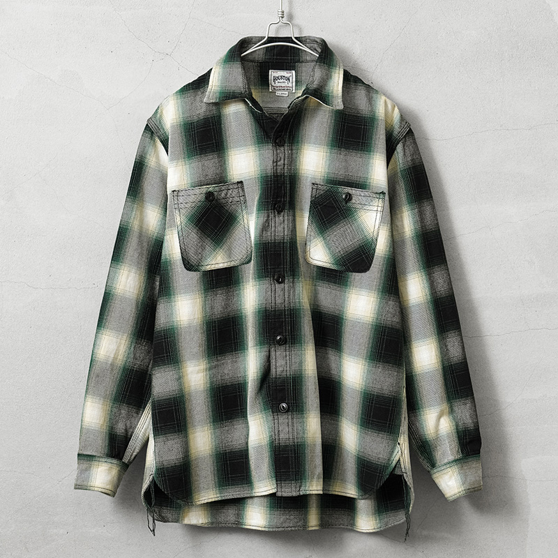 HOUSTON（ヒューストン） 41252 OMBRE CHECK VIYELLA SHIRT オンブレー