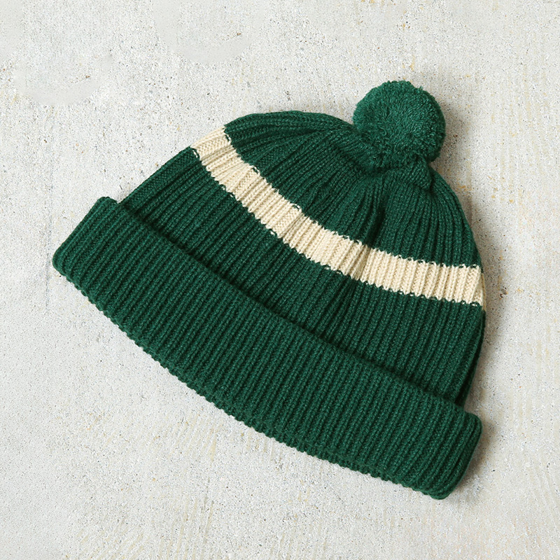 ROTOTO（ロトト） R5113 STRIPE POMPOM BEANIE ストライプ ポンポン