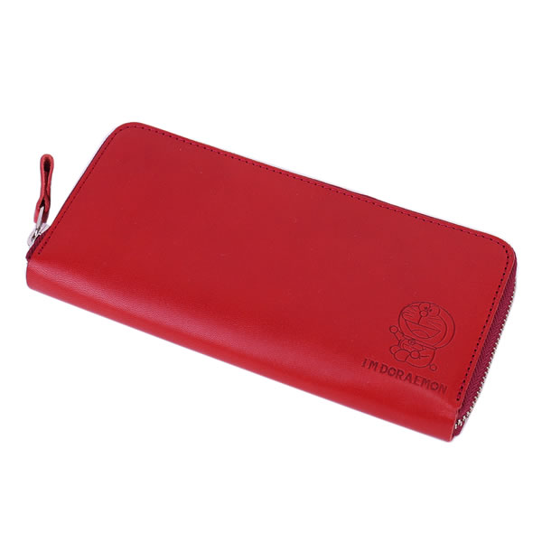 ドラえもん ラウンドファスナー長財布 小銭入れあり 栃木レザー 姫路