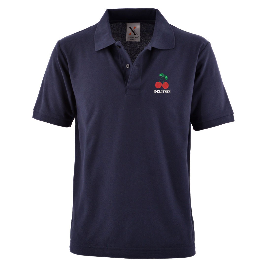 フルーツ 刺繍 メンズ ポロシャツ 半袖 服 グッズ いちご りんご 洋