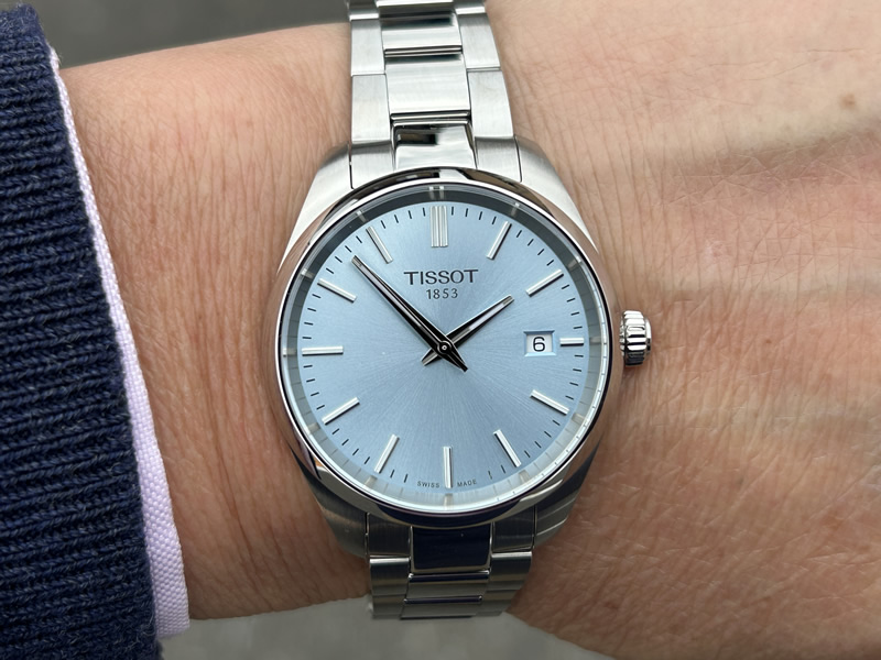 PRC ティソ 腕時計 TISSOT PR100 34mm アイスブルー文字盤 ステンレス