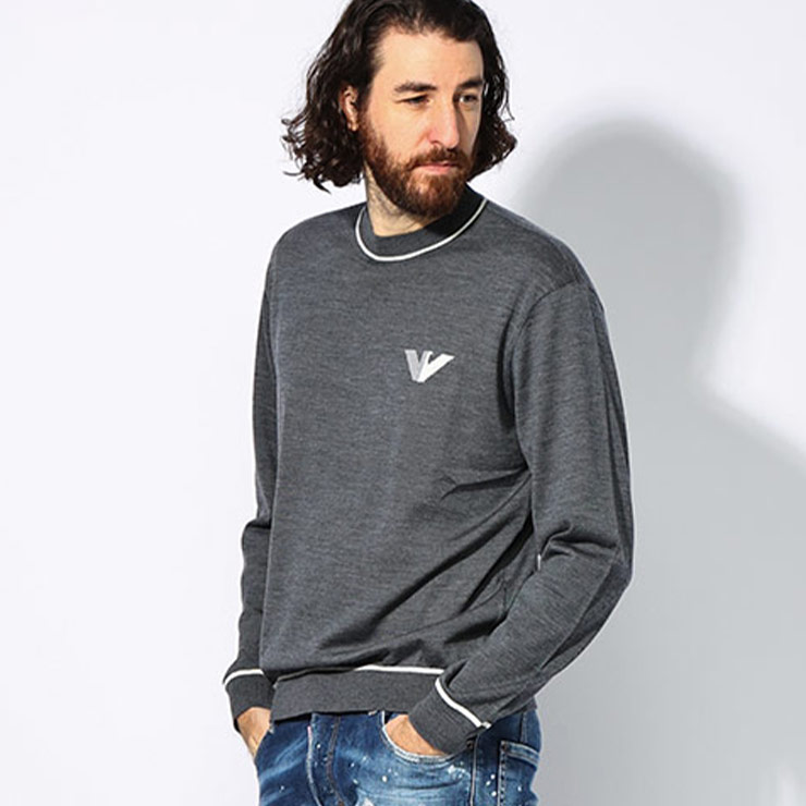 EMPORIO ARMANI エンポリオアルマーニ ウール イーグルロゴ クルー