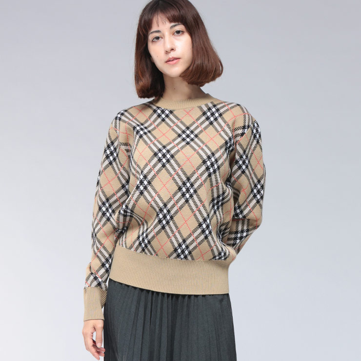 BURBERRY（バーバリー） エンブロイダード チェック クルーネック