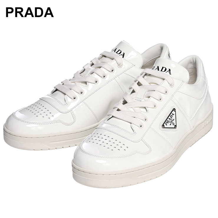 PRADA（プラダ） パテントレザー メタルロゴ ダウンタウン ローカット