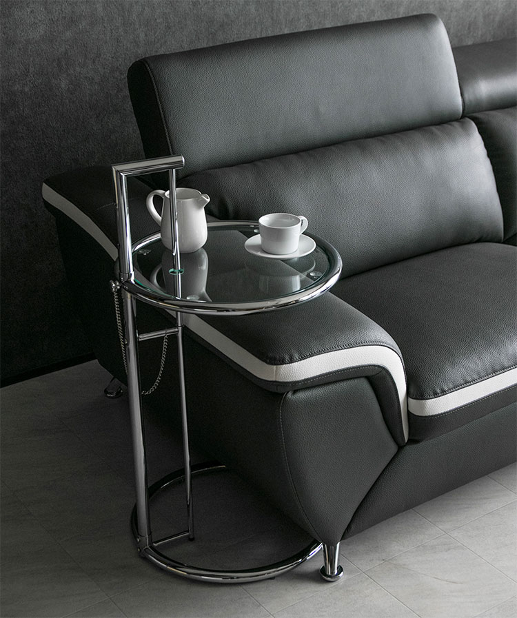 サイドテーブル ガラステーブル エンドテーブル アイリーングレイ