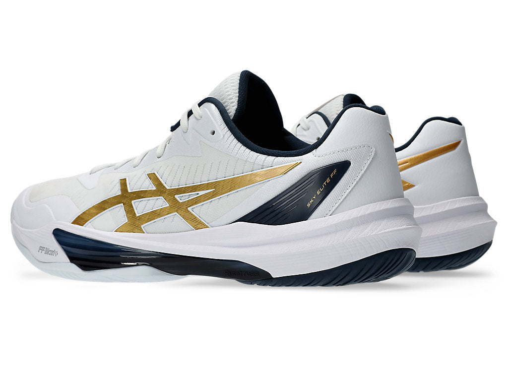 Closeout - Asics Sky Elite FF 3 Men's Court Shoes, White/Pure Gold