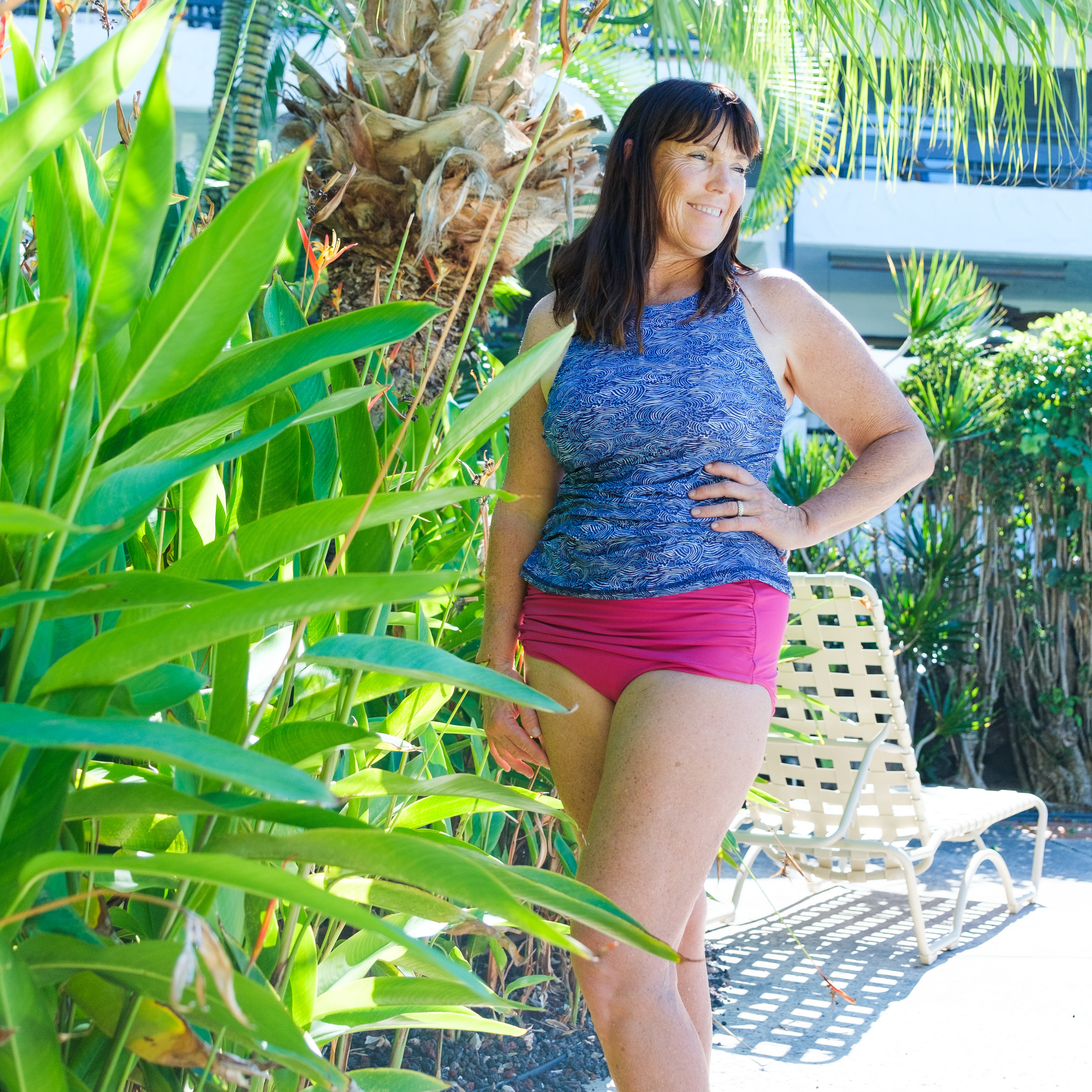 Women's High Neck Fitted Tankini Top | “Ocean Breeze”