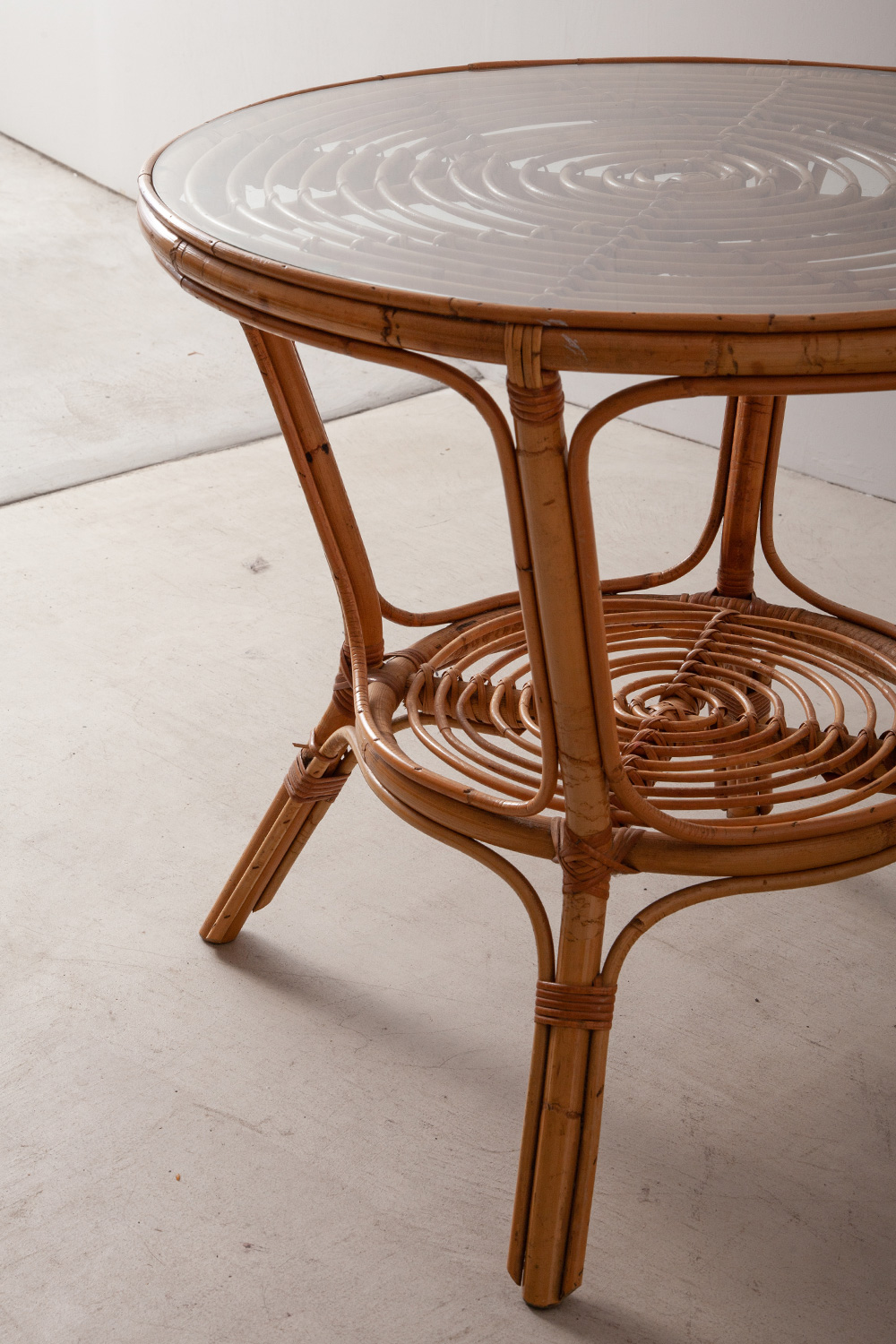 stoop | Vintage Rattan Table Set