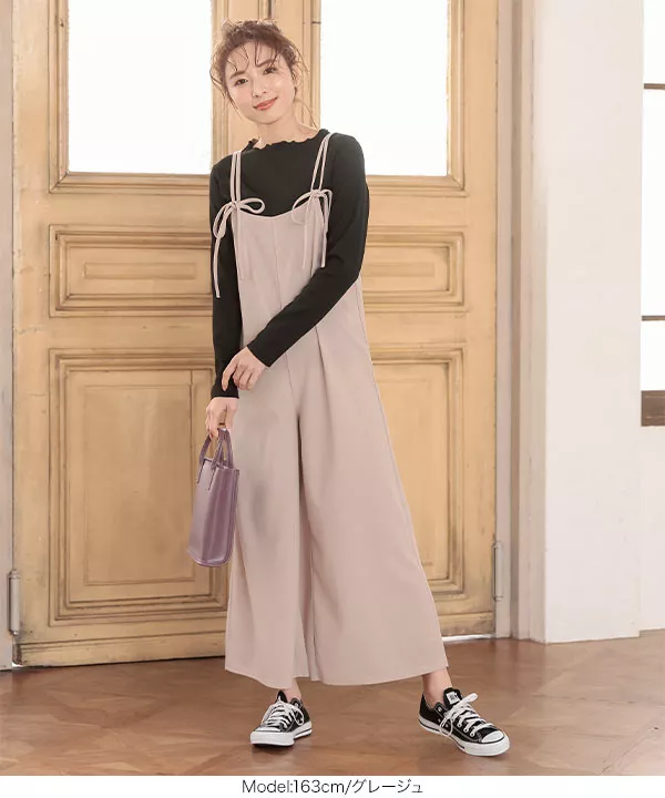 2点セット ] キャミオールインワン＋メローリブインナー [E2642